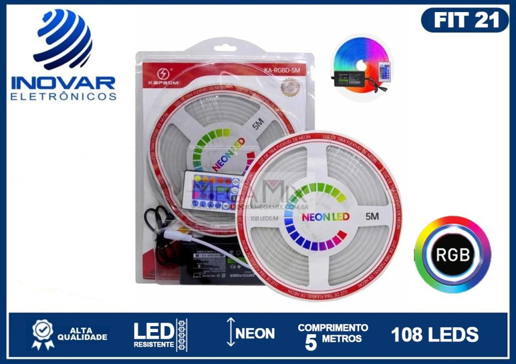 FIT 21 FITA DE LED NEOS RGB COM FONTE E CONTROLE KA-RGBD-5M