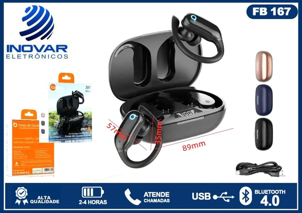 FB 167 FONE BLUETOOTH ESPORTIVO TOP DE LINHA BA-FON 222