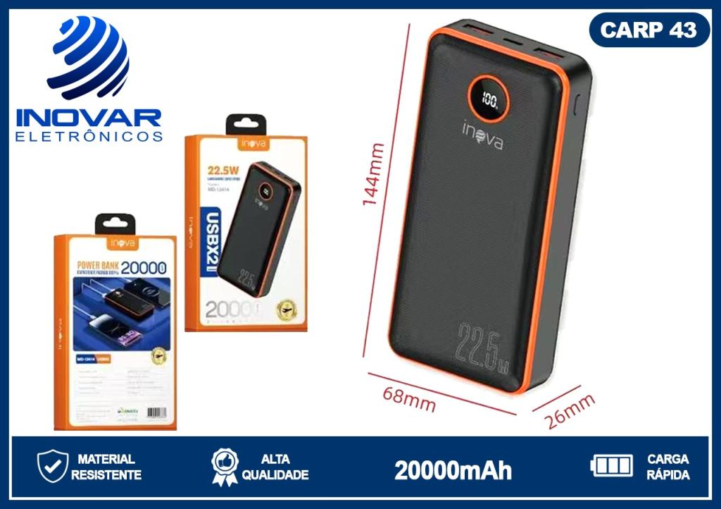 CARP 43 CARREGADOR PORTATIL TURBO 22,5W 20000 mHa MD-12414