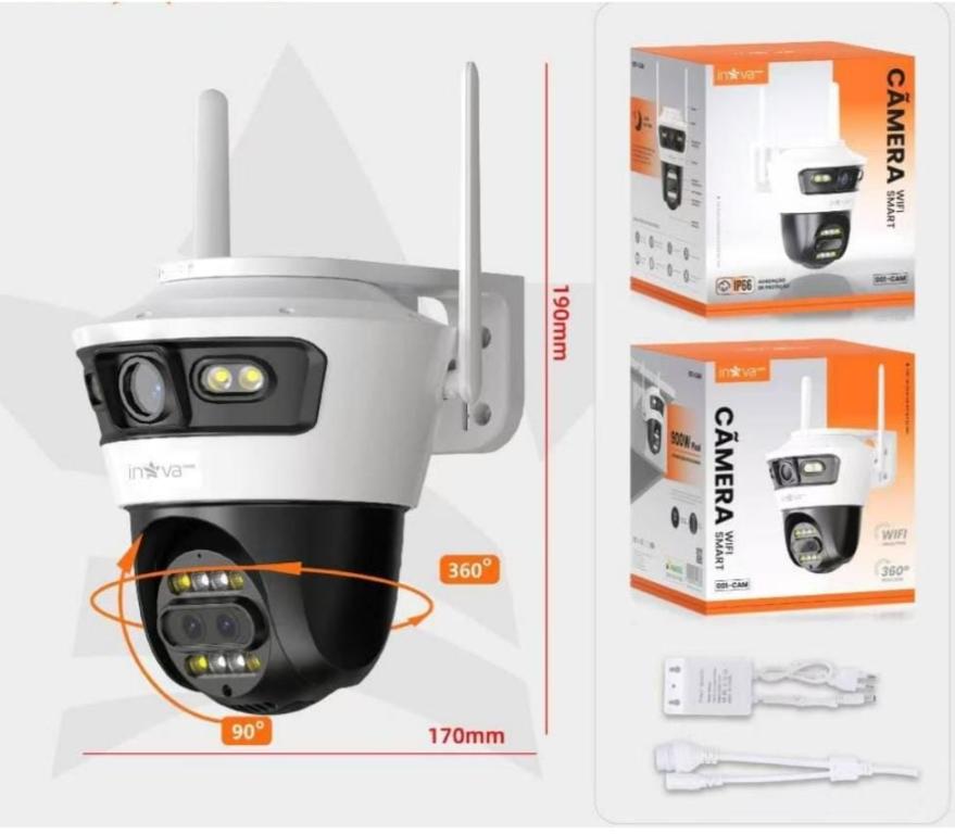 CAM 23 CAMERA WI-FI 4K 2 LENTES 1 FIXA 1 360° IP66 001-CAM