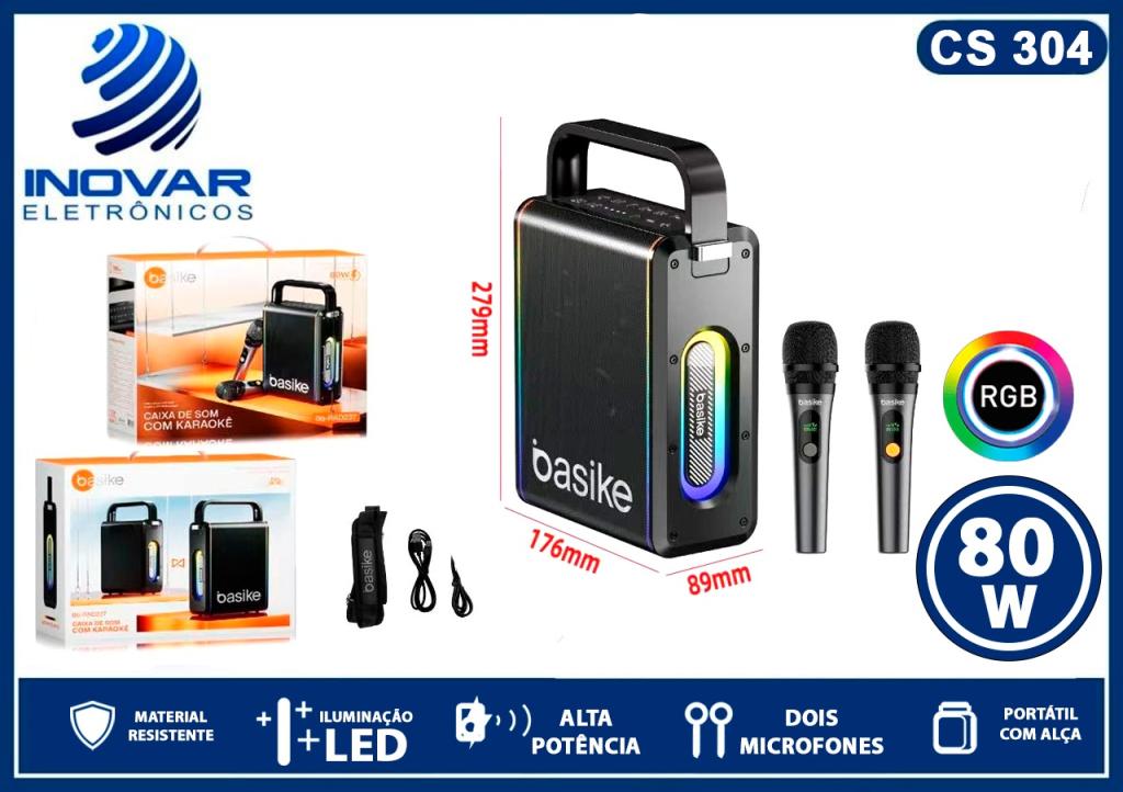 CS 304 CAIXA DE SOM COM 2 MICROFONES 80W BA-RAD 237