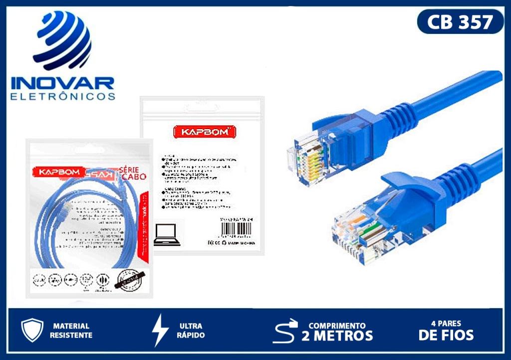 CB 357 CABO RJ45 COM 2 METROS KAP-W-2M
