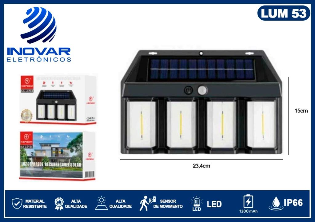LUM 53 LUMINARI DE LED SOLAR GRANDE 1200 mAh KA-L6184