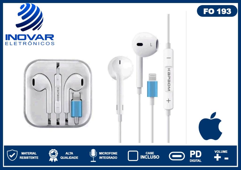 FO 193 FONE DE OUVIDO EARPHONE SAIDA LIGHTNING (iphone) KA-765-5G