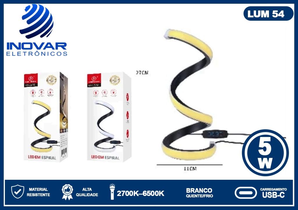 LUM 54 LUMINARIA DE MESA ESPIRAL BRANCO QUENTE E FRIO KA-L5751