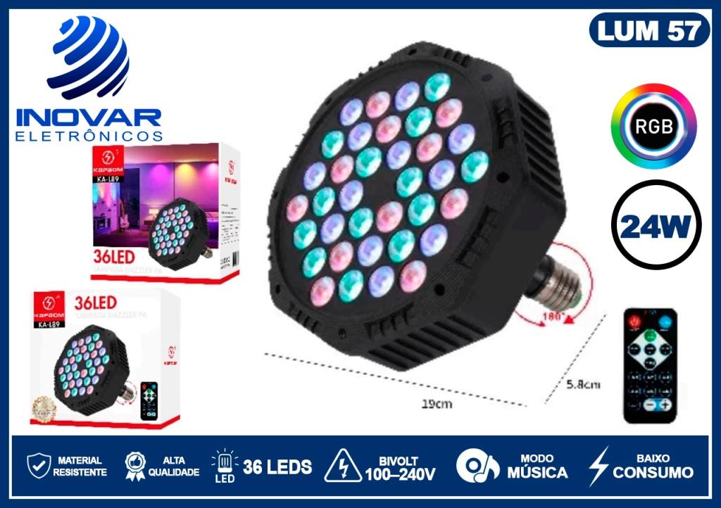 LUM 57 LUMINARIA CANHAO 36 LED SOQUETE E27 24W KA-L89