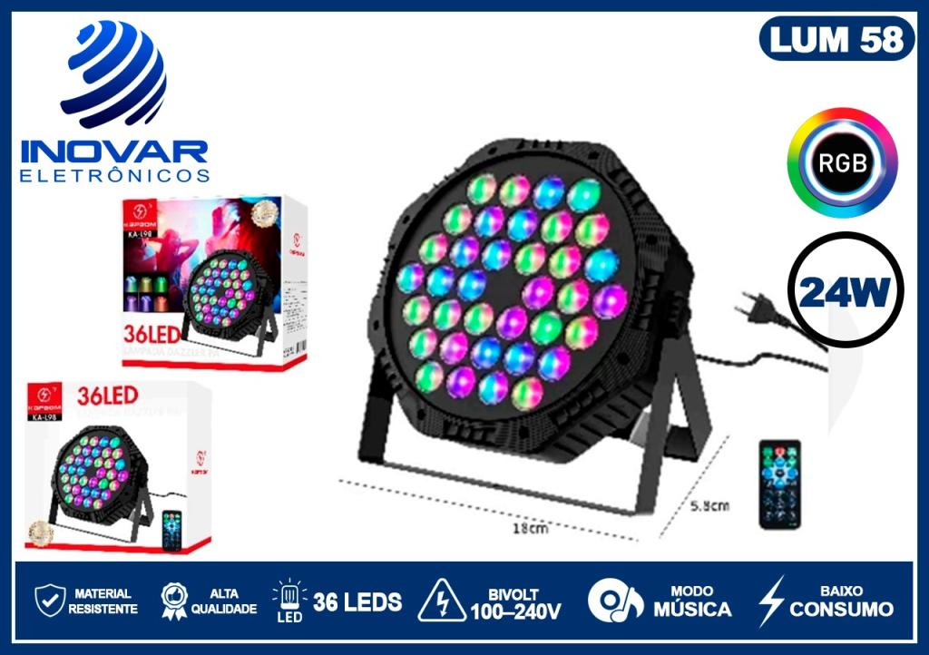 LUM 58 LUMINARIA CANHAO 36 LED COM TOMADA  24W KA-L98