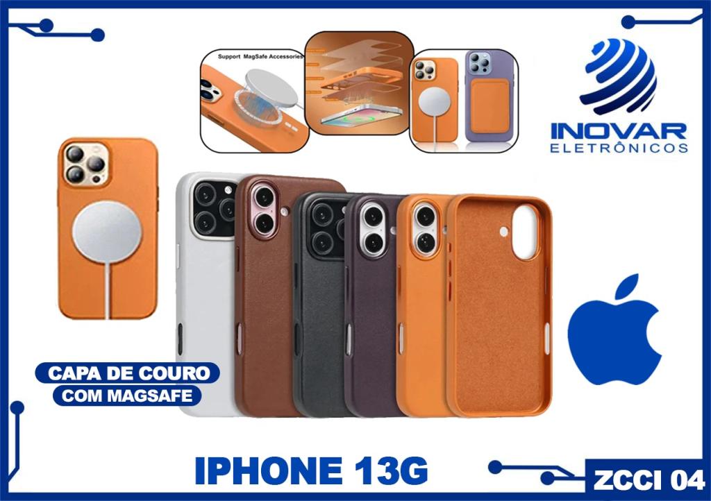 ZCCI 04 CAPA PARA IPHONE PADRAO COURO COM MAGSAFE 13G