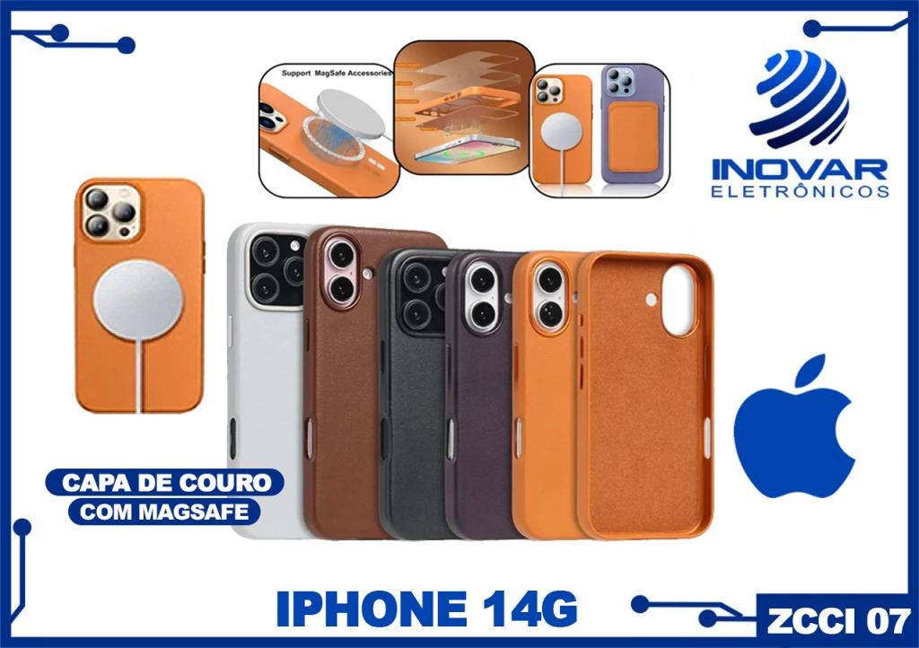ZCCI 07 CAPA PARA IPHONE PADRAO COURO COM MAGSAFE 14G