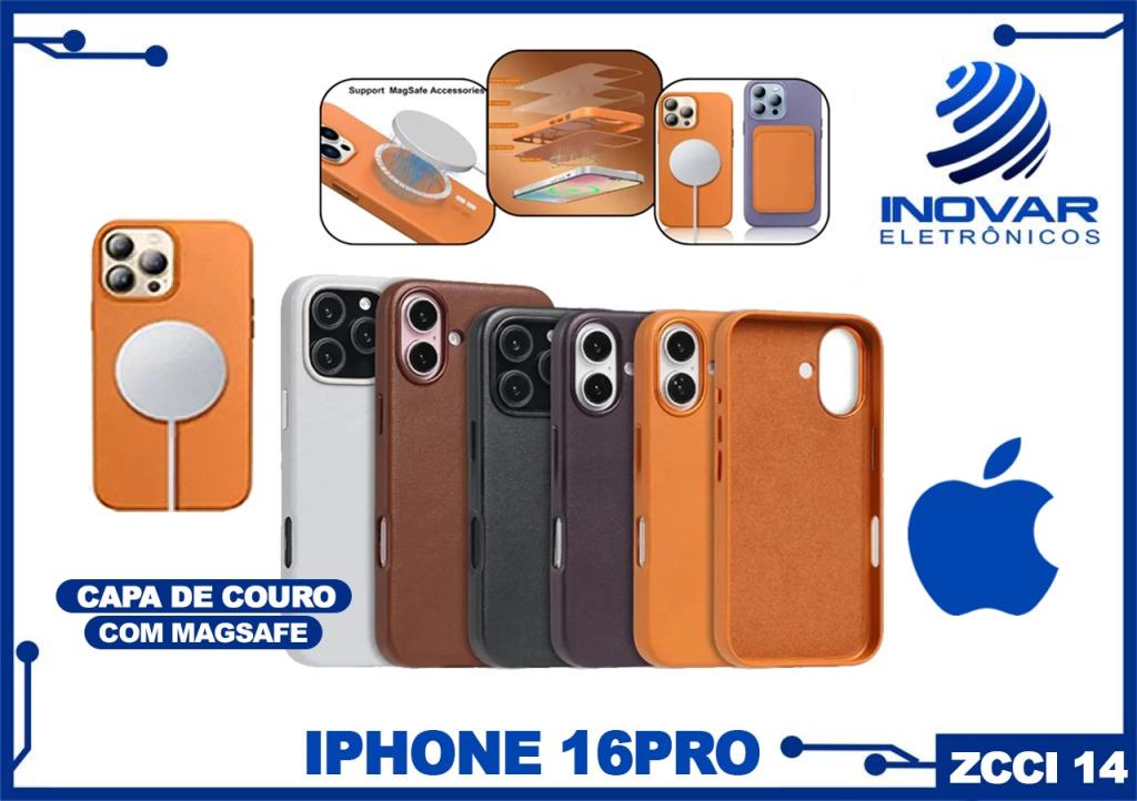 ZCCI 11 CAPA PARA IPHONE PADRAO COURO COM MAGSAFE 15 PRO