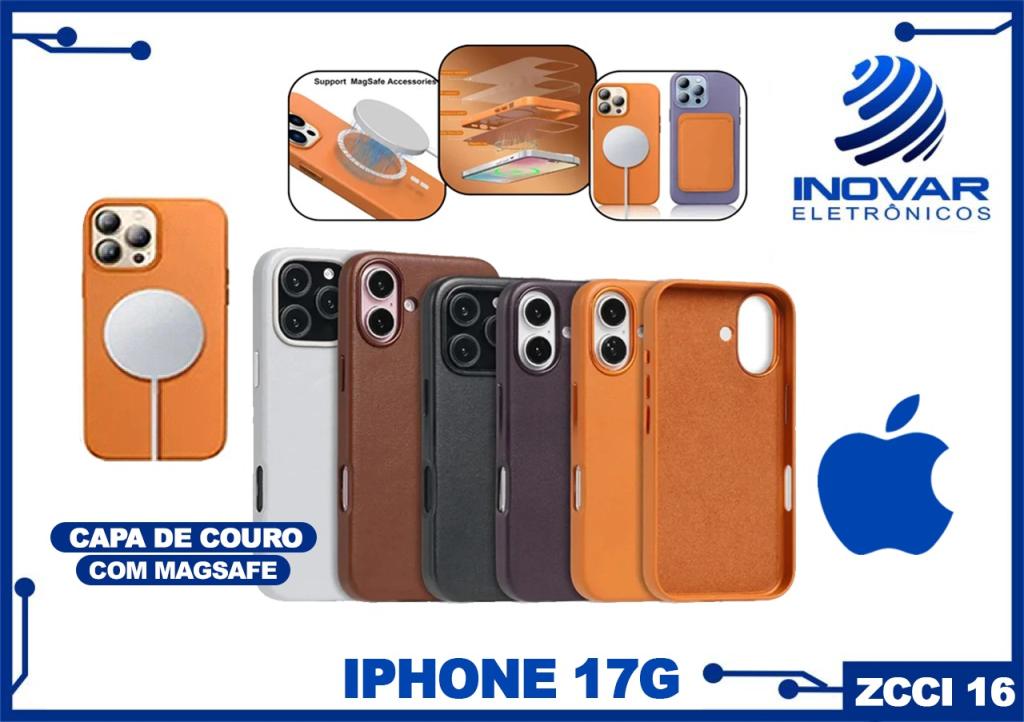 ZCCI 16 CAPA PARA IPHONE PADRAO COURO COM MAGSAFE 17G