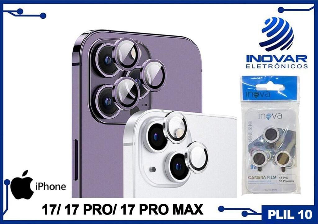 PLIL 10 PROTETOR EM METAL DE LENTE CAMERA LISA IPHONE 17/ 17 PRO/ 17 PRO MAX
