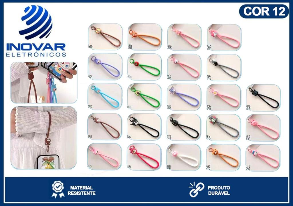 COR 12 CORDÃO SALVA CELULAR  PERSONAGENS