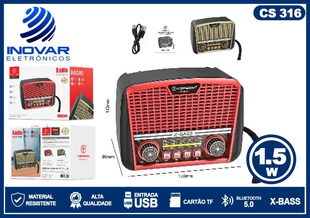 CS 316 RADIO RETRO BLUETOOTH AM/FM  KA-8553