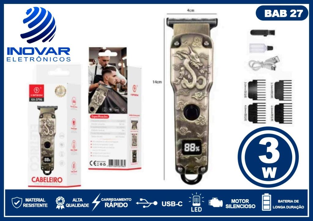 BAB 27 MAQUINA DE CORTAR CABELO COM DISPLAY DIGITAL KA-3796