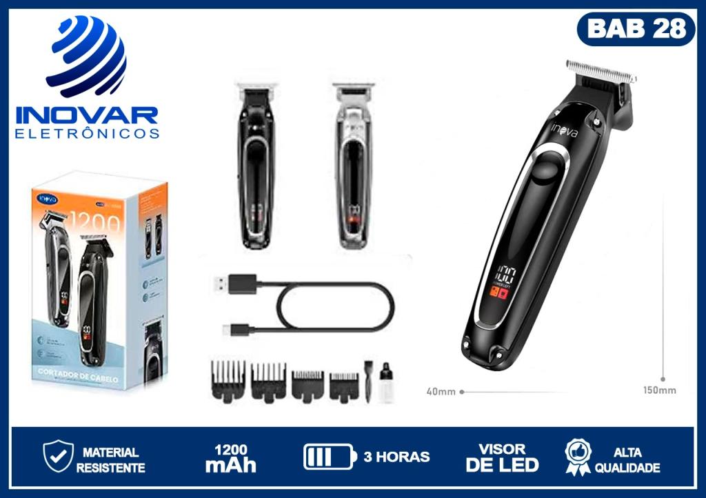 BAB 28 MAQUINA DE CORTAR CABELO COM DISPLAY DIGITAL LFJ-13148