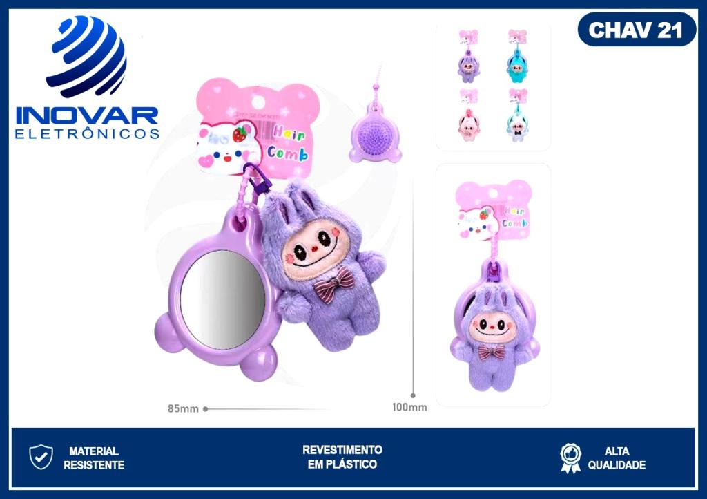 CHAV 21 CHAVEIRO 2 EM 1 PELUCIA E ESPELHO SZ-13122
