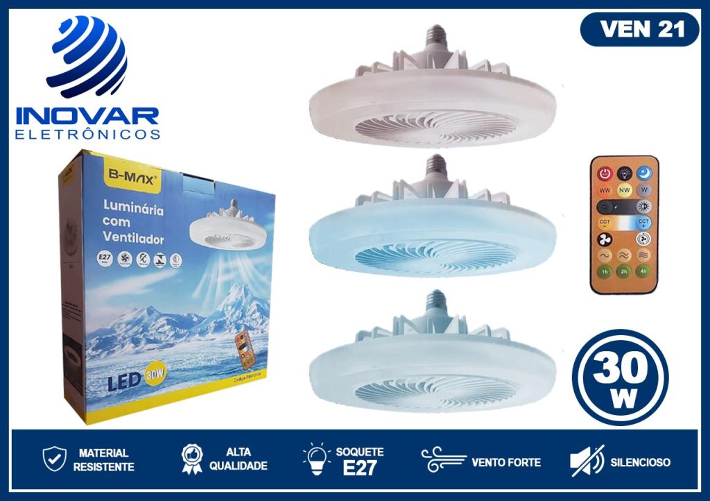 VEN 21 LUMINARIA COM VENTILADOR SOQUETE E27 30W BM-F3104