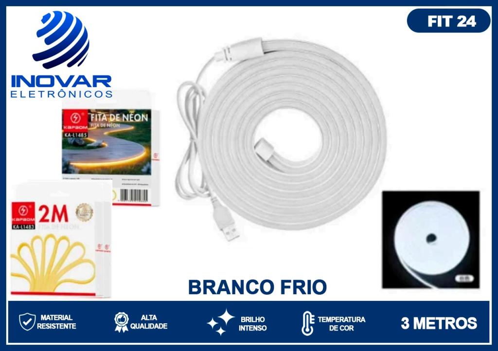 FIT 24 FITA DE LED NEON MONOCROMATICA 5V 2 METROS KA-L1483 BRANCO FRIO