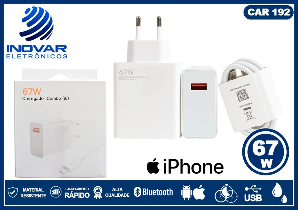 CAR 192 CARREGADOR COM CABO IPHONE 67W