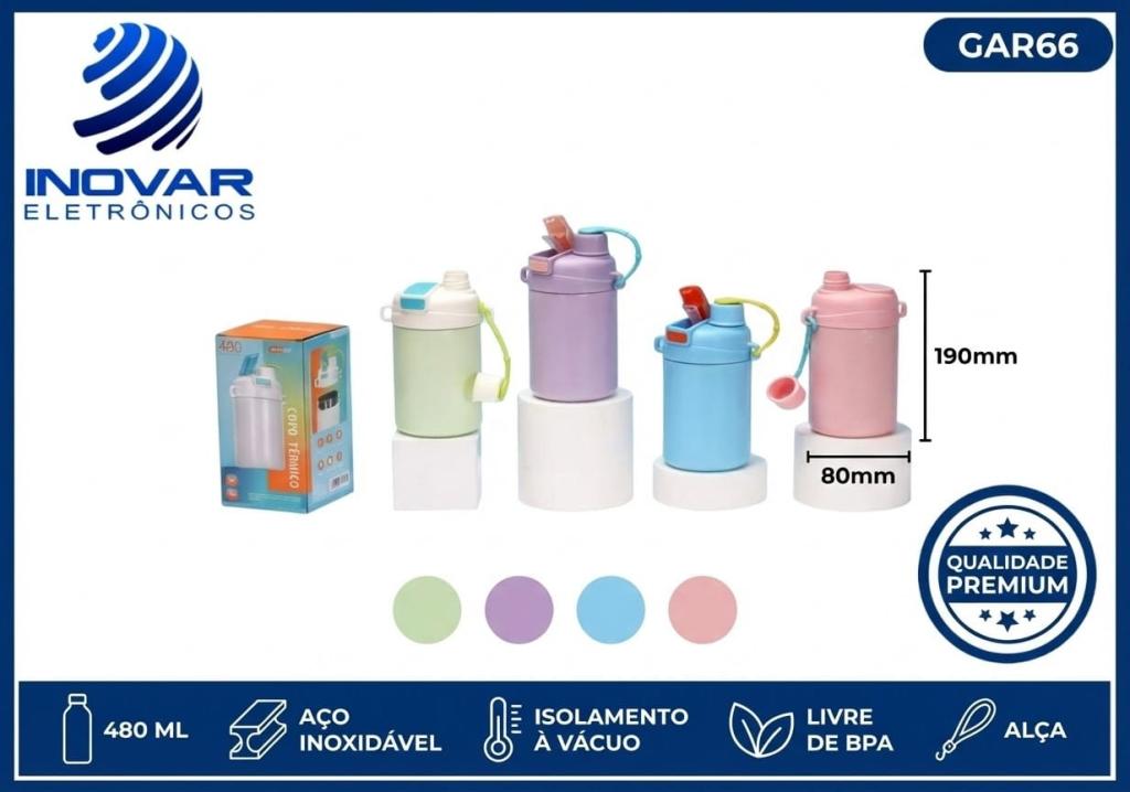 GAR 66 GARRAFA TERMICA EM INOX 480 ML WU-467
