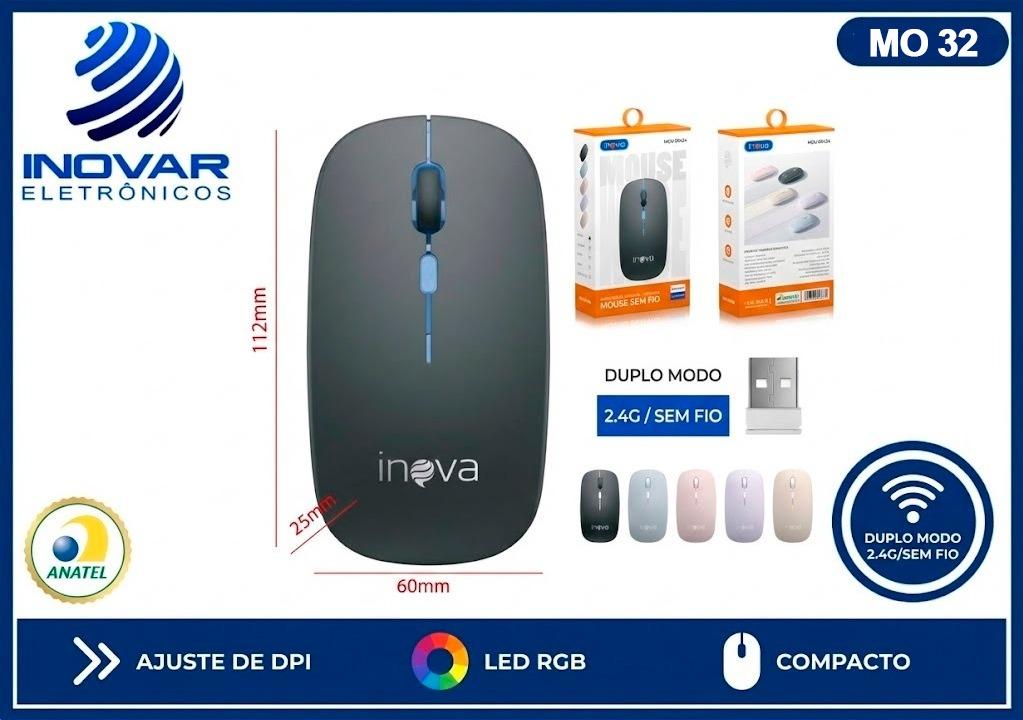 MO 32 MOUSE SEM FIO BLUETOOTH E RF 2,4GHZ MOU-20424