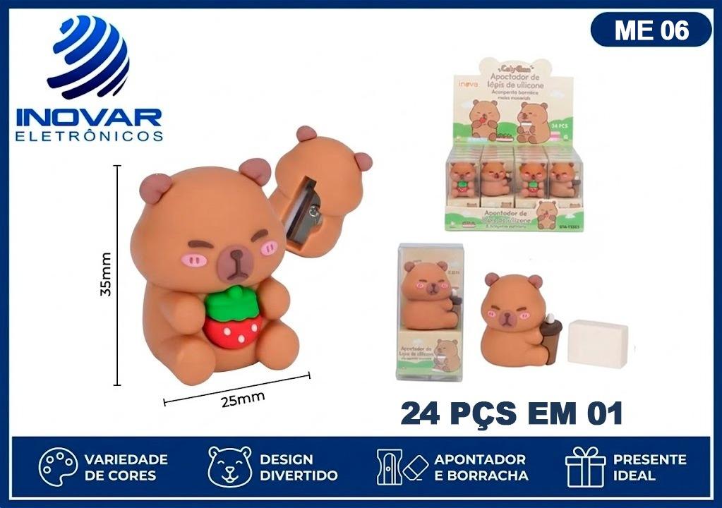 ME 06 CAIXA COM 24 APONTADOR COM BORRACHA CAPIVARA STA-13223