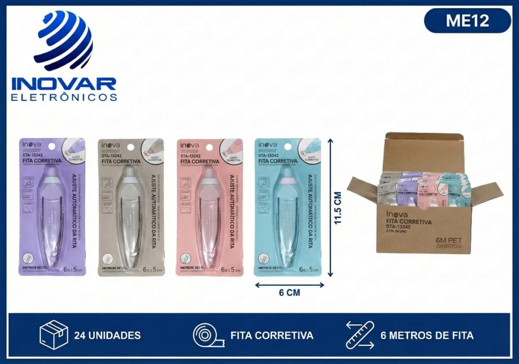 ME 12 CAIXA COM 24 UNIDADES FITA CORRETIVA STA-13242