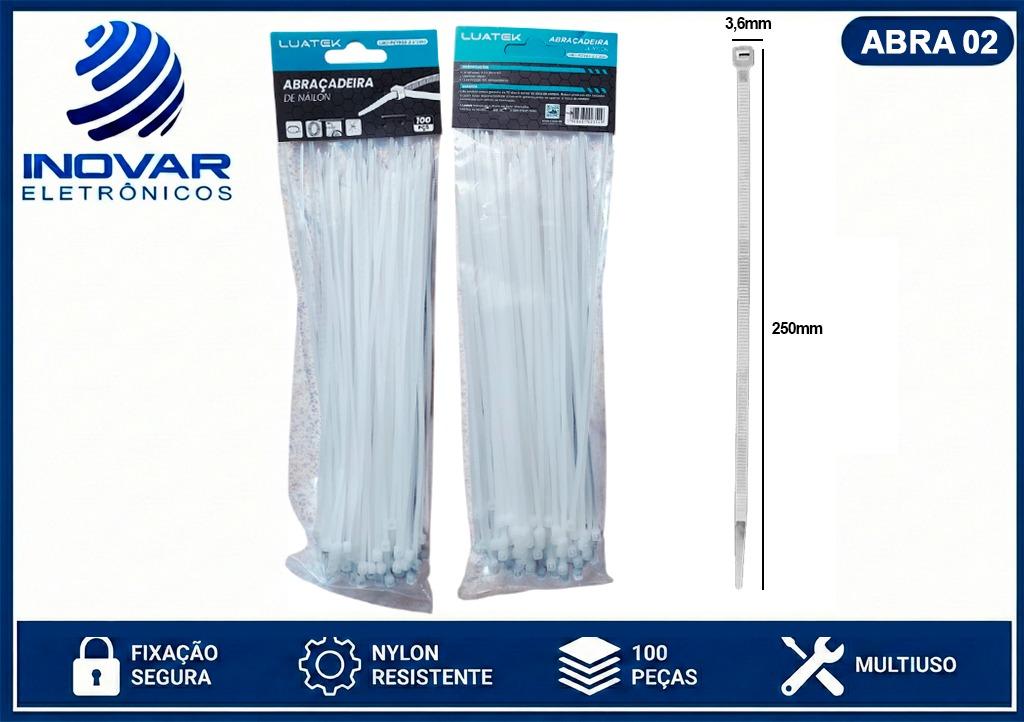 ABRA 02  ABRAÇADEIRA FITA HELLERMANN PCT COM 100 UN  3,6MM 25 CM