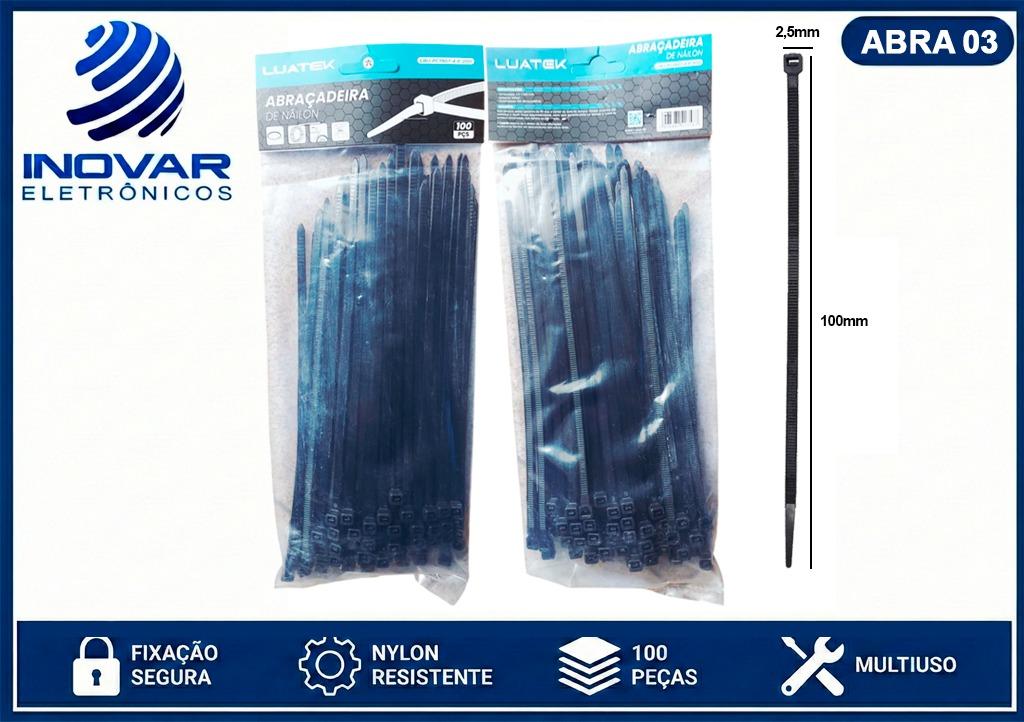 ABRA 03  ABRAÇADEIRA FITA HELLERMANN PCT COM 100 UN  2,5 MM 10 CM