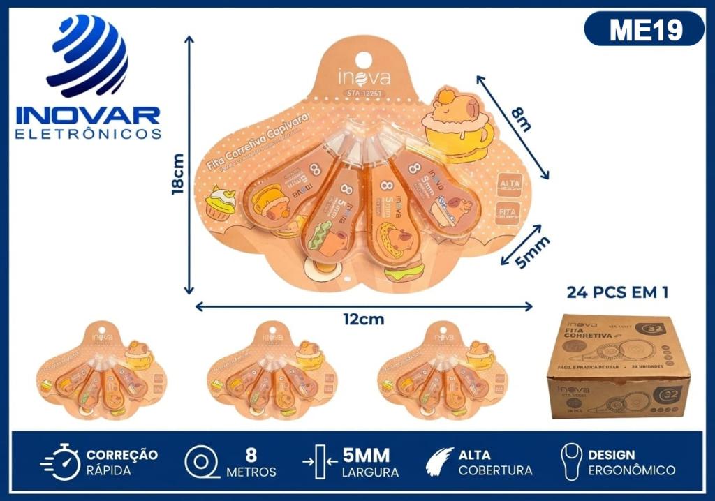 ME 19 CAIXA COM 24 FITA CORRETIVA CAPIVARA STA-13251