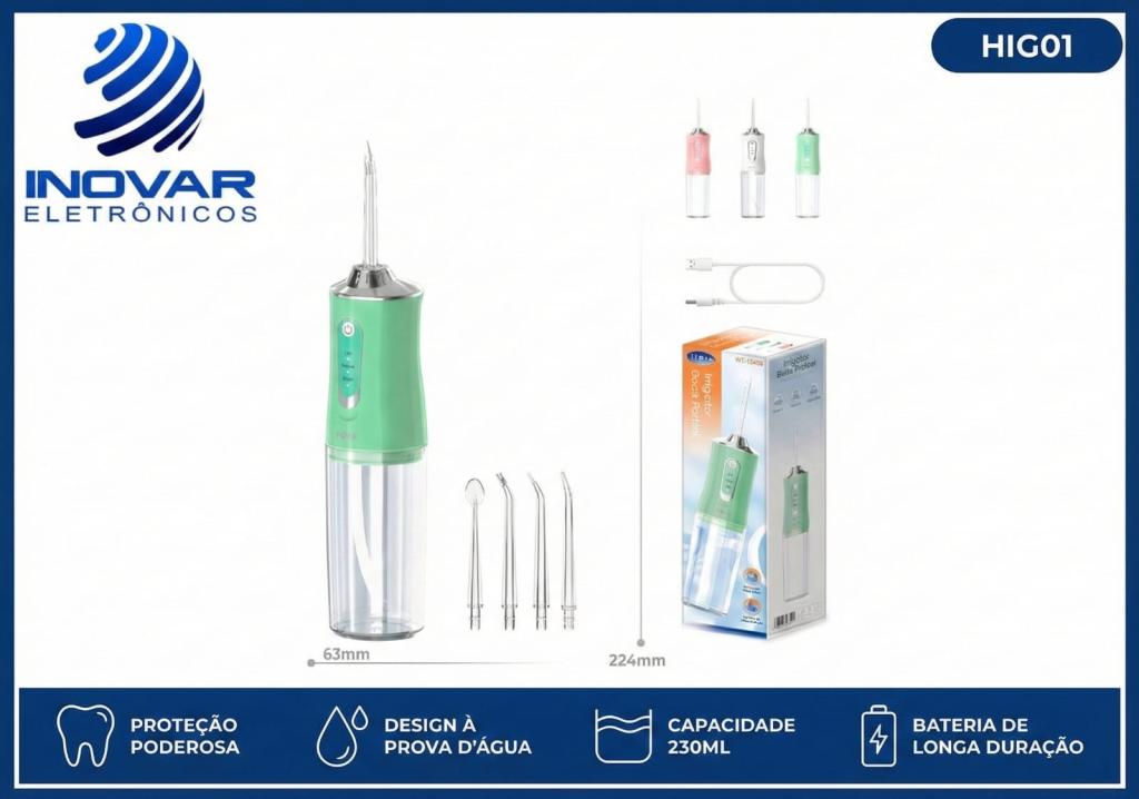 HIG 01 IRRIGADOR ORAL COM COM 4 BICOS USB WT-13406
