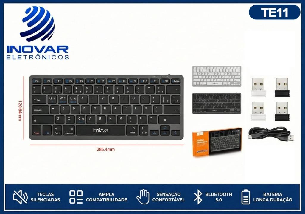 TE 11 TECLADO SLIM RECARREGAVEL SEM FIO KV-803
