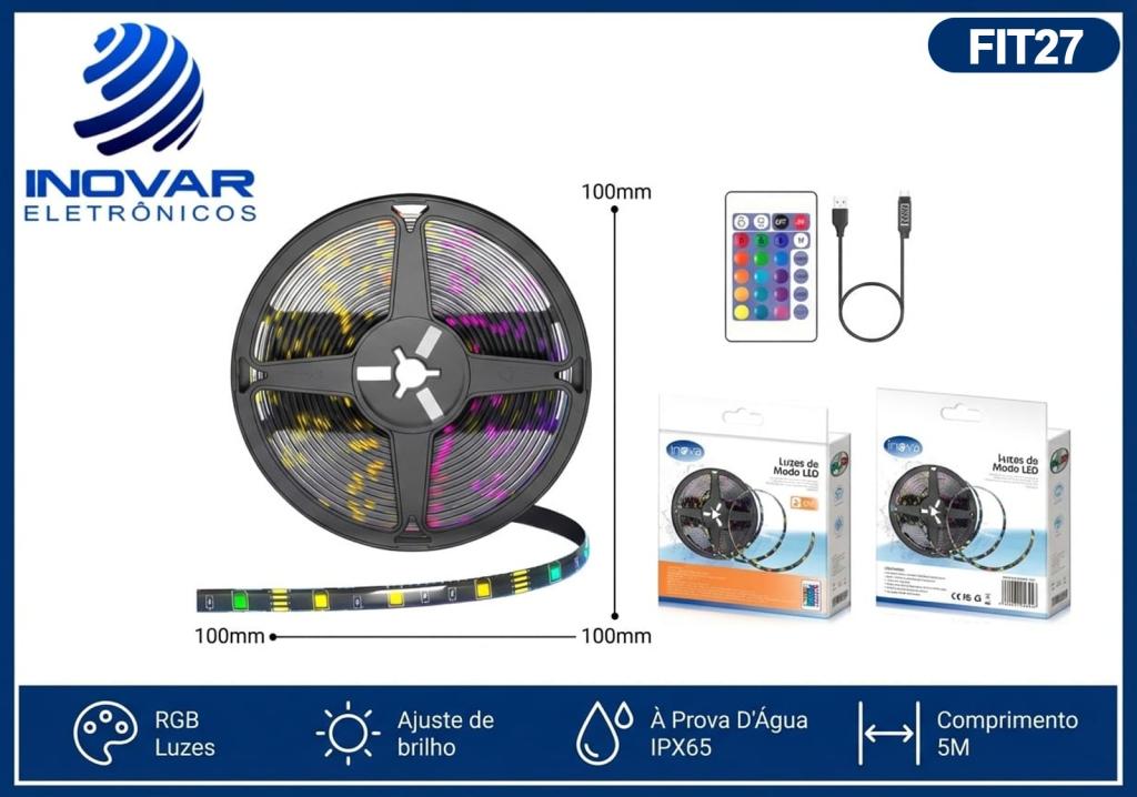 FIT 27 FITA DE LED USB COM CONTROLE RGB MD-13407
