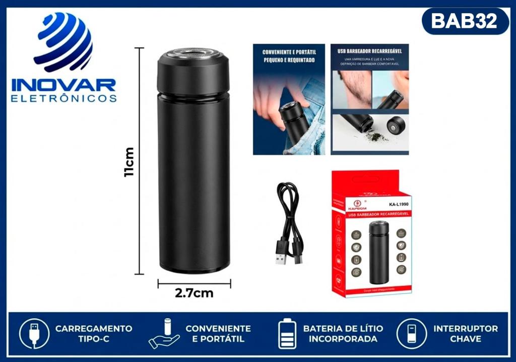 BAB 32 BARBEADOR DE BOLSO RECARREGAVEL KA-L1990