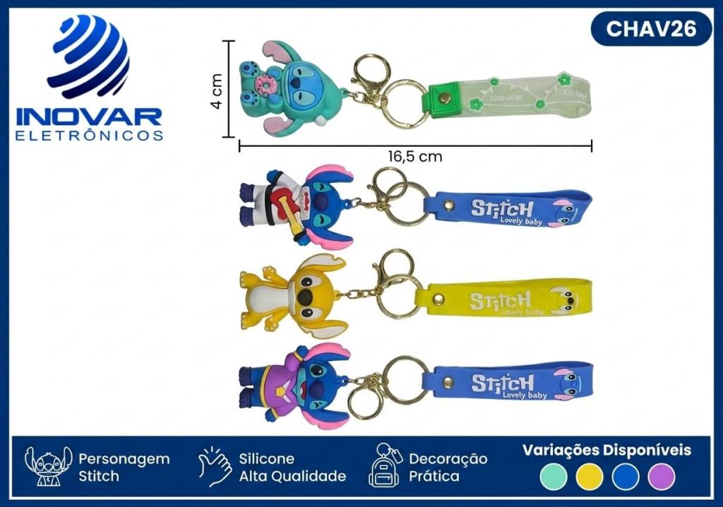 CHAV 26 CHAVEIRO EMBORRACHADO LILO E STITCH