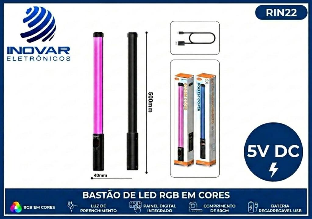 RIN 22 LUZ DE PREENCHIMENTO PARA FOTOGRAFIA PORTATIL RGB MD-13408