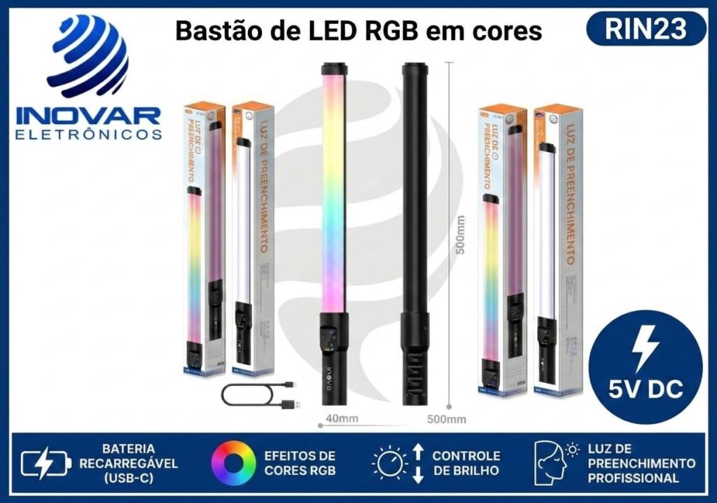 RIN 23 LUZ DE PREENCHIMENTO PARA FOTOGRAFIA PORTATIL RGBW MD-13409