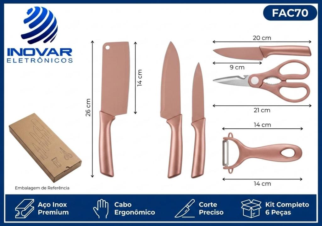 FAC 70 CONJUNTO DE FACAS 6 PCS TX2869
