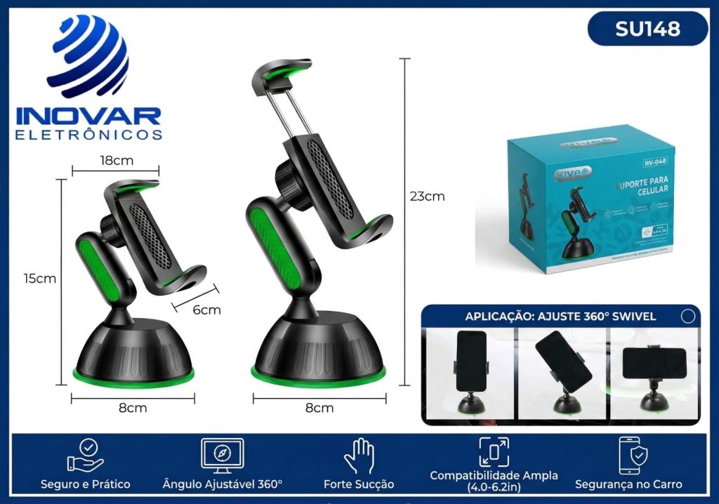SU 148 SUPORTE COM VENTOSA PARA  AUTOMOVEIS KV-048