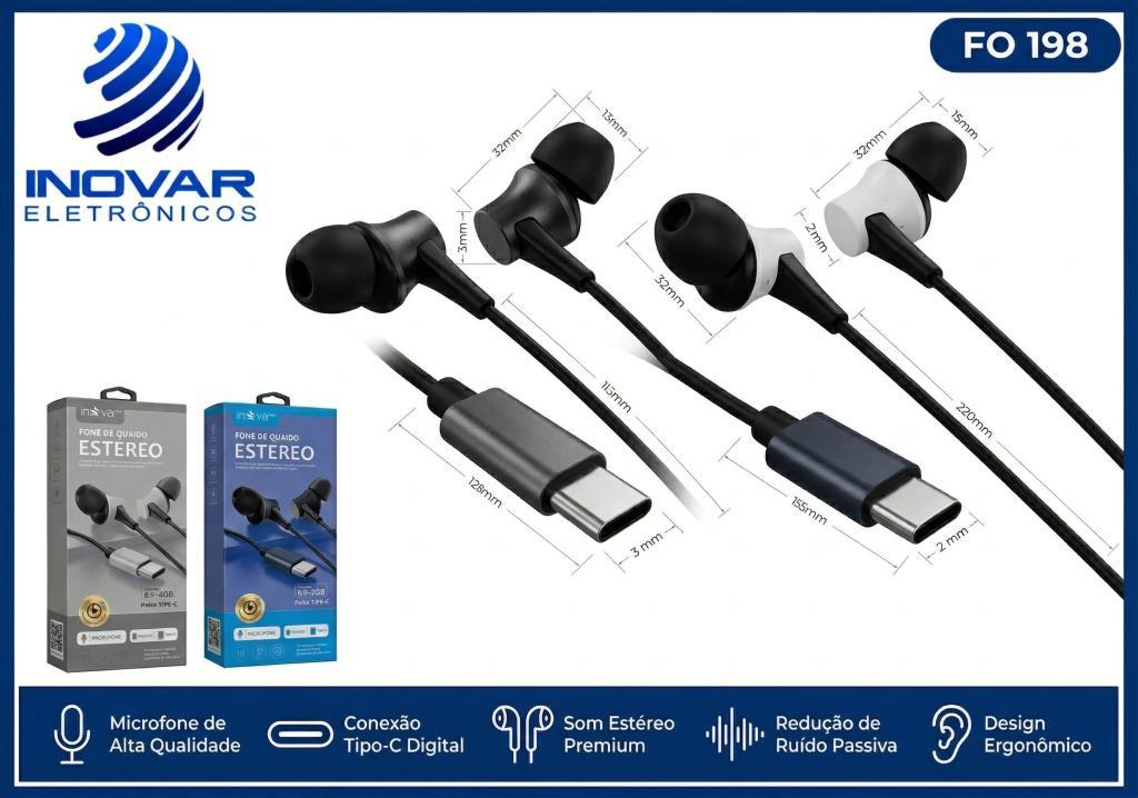 FO 198 FONE DE OUVIDO CONEXAO TIPO C KV-106