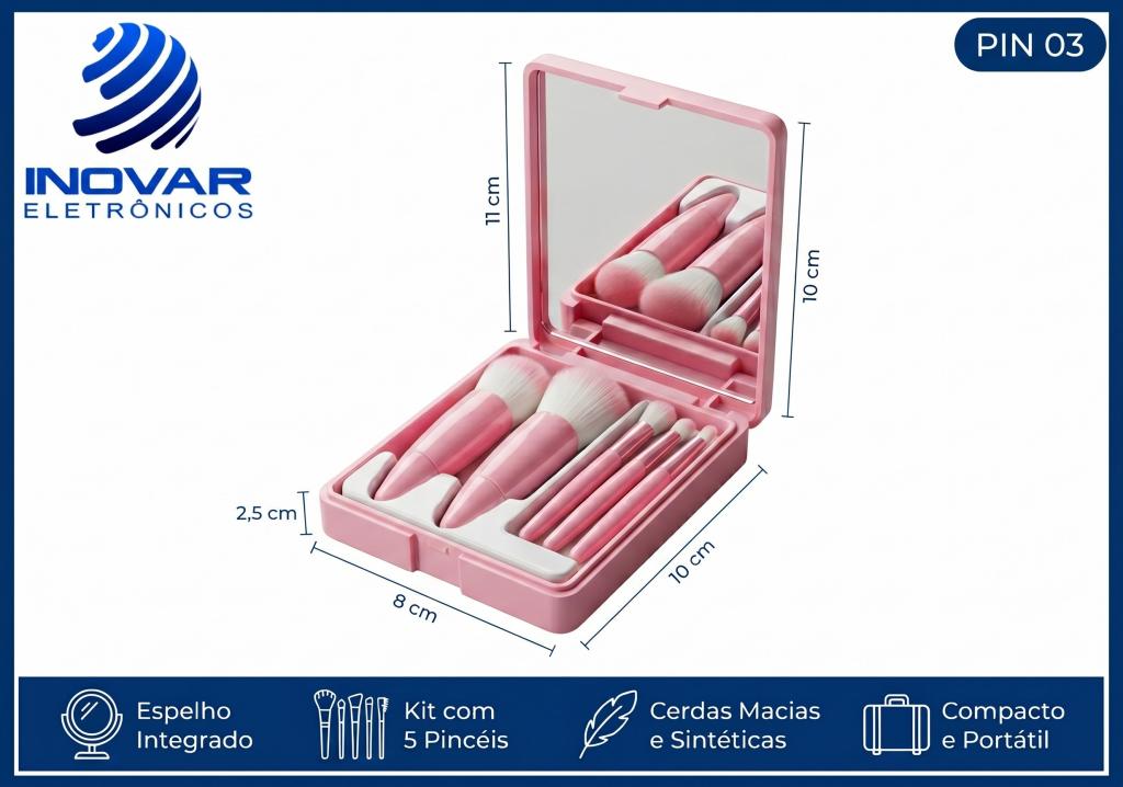 PIN 03 JOGO COM 5 PINCEIS E ESPELHO