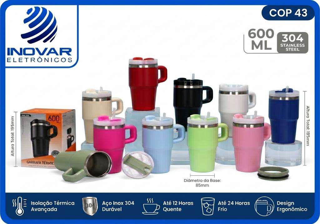 COP 43 COPO TERMICO INOX COM ALÇA E CANUDO WU-481