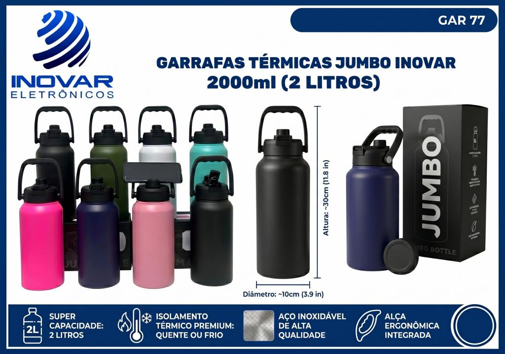 GAR 77 GARRAFA TERMICA EM INOX 2000 ML LZ-311