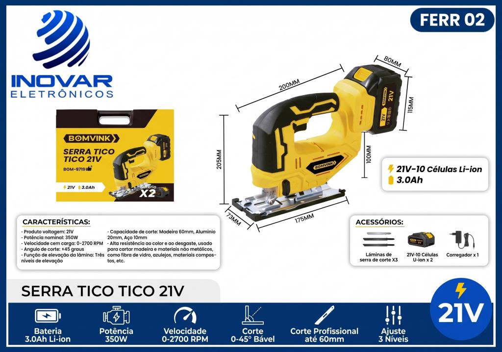 FERR 02 SERRA TICO TICO A BATERIA BOM-9719