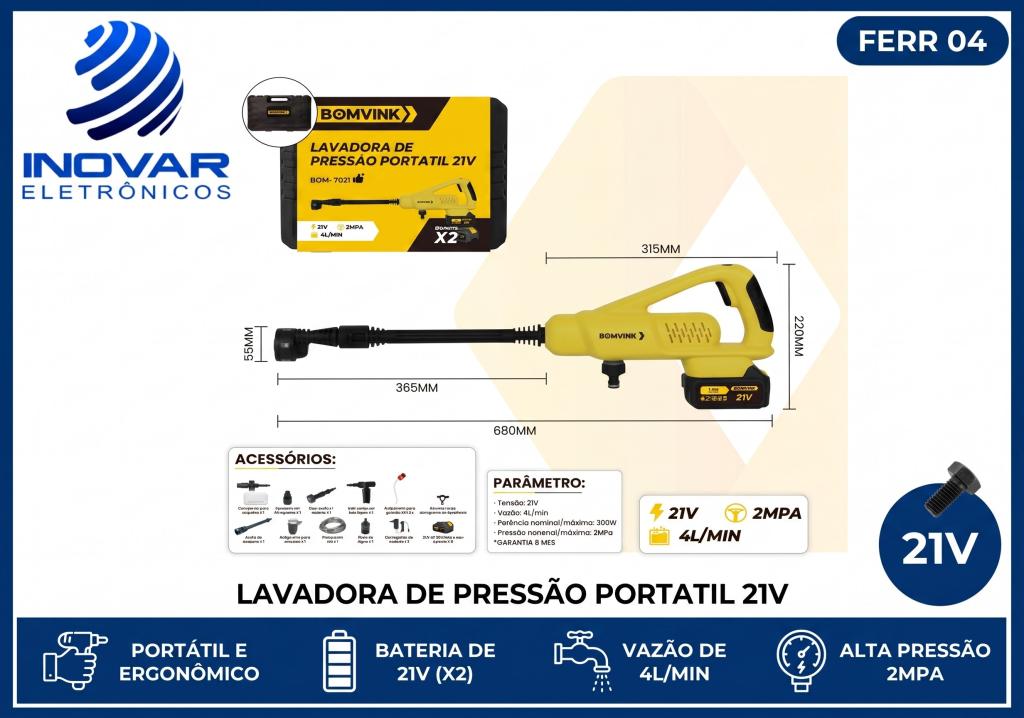 FERR 04 LAVADORA DE PRESSAO ṔORTATIL BOM-7021