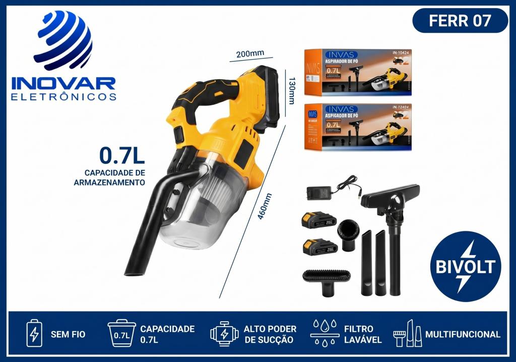 FERR 07 ASPIRADOR DE PO PORTATIL A BATERIA IN-13424