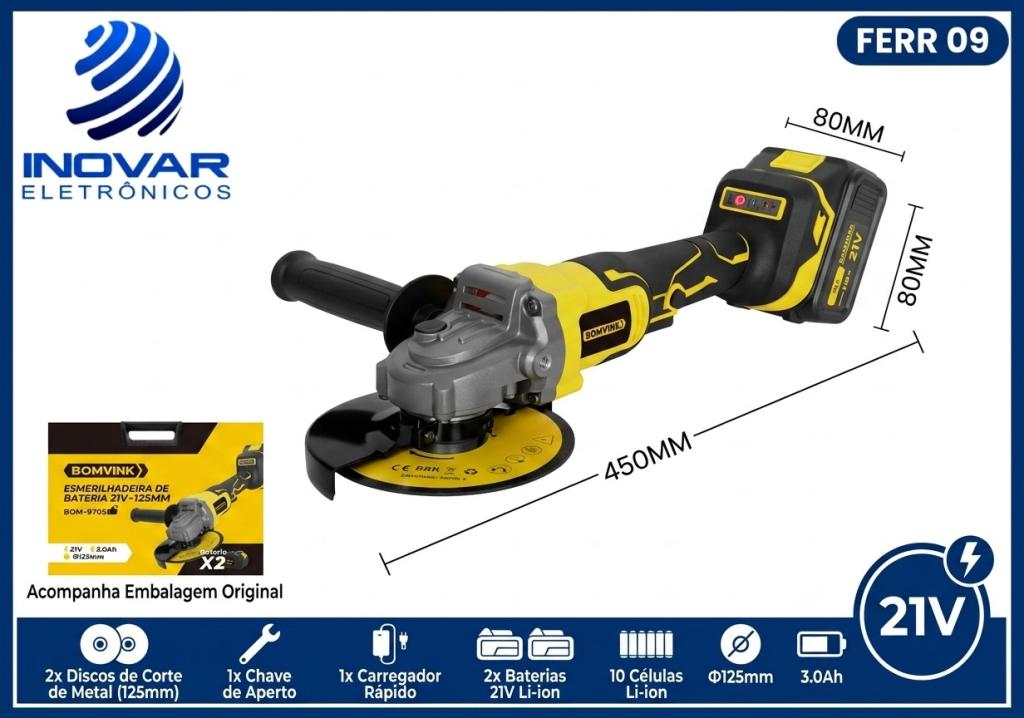 FERR 09 ESMERILHADEIRA A BATERIA 21V BOM-9705