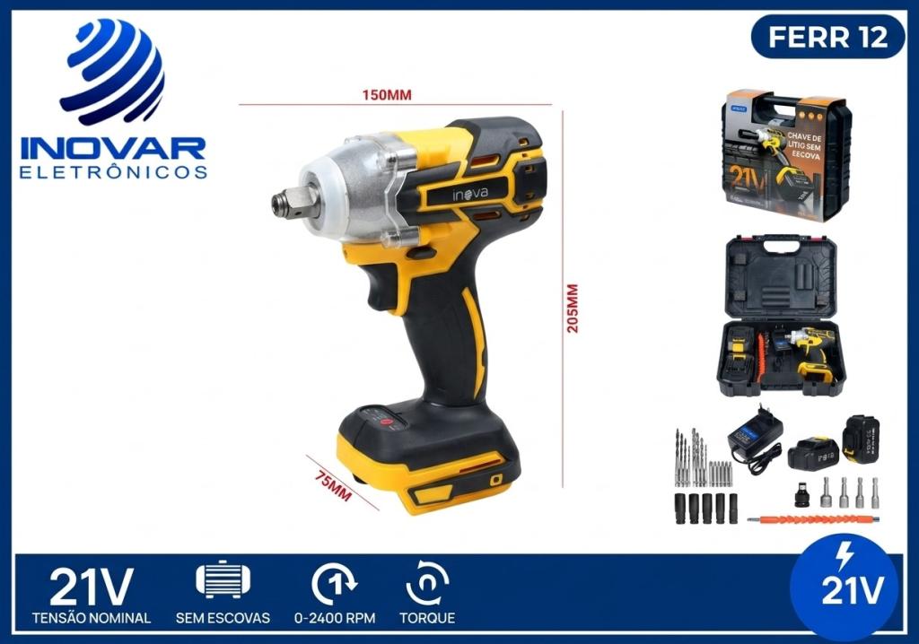 FERR 12 CHAVE DE LITIO SEM ESCOVA COM ACESSORIOS 350 N SCR-12909