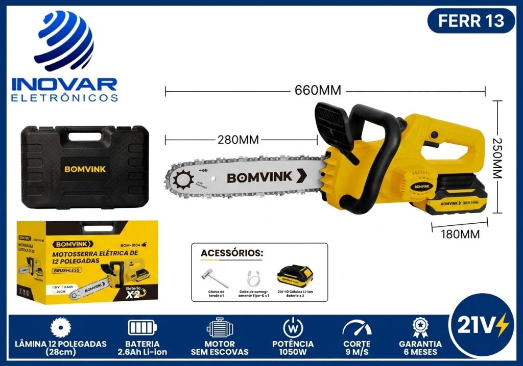 FERR 13 MOTOSERRA 12 POLEGADAS A BATERIA BOM-9104